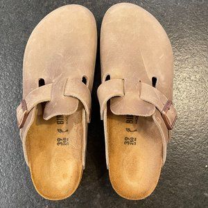 Birkenstock Boston Soft Footbed Suede Leather Tan NWOT